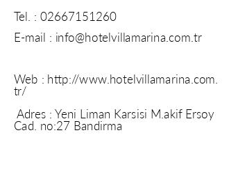 Hotel Villa Marina iletiim bilgileri